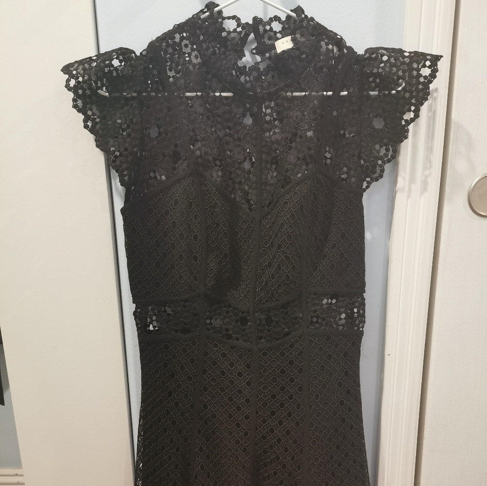 Sandro Jannie lace A-line Mini dress